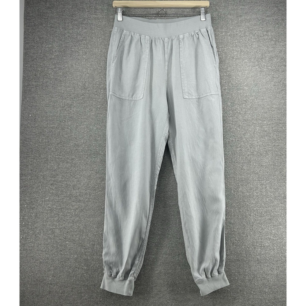 Faherty Arlie Day Jogger Pants Women Size Medium Gray Linen Blend